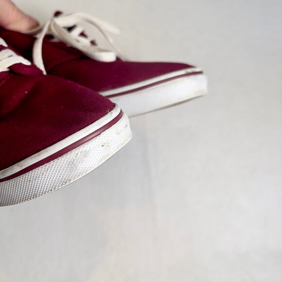 Van's Off The Wall Sneakers Canvas Low-Rise Lace-Up Woman's 8 Burgandy Red TB4R - Picture 6 of 9